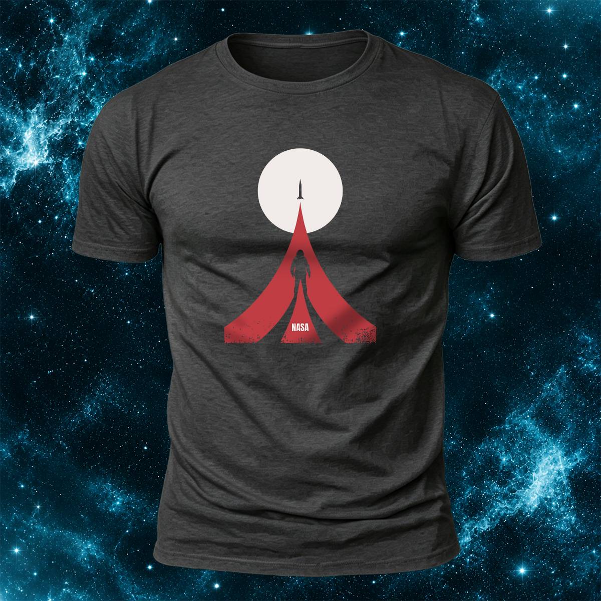 NASA Astronaut Rocket Moon Space Casual Cotton Tee