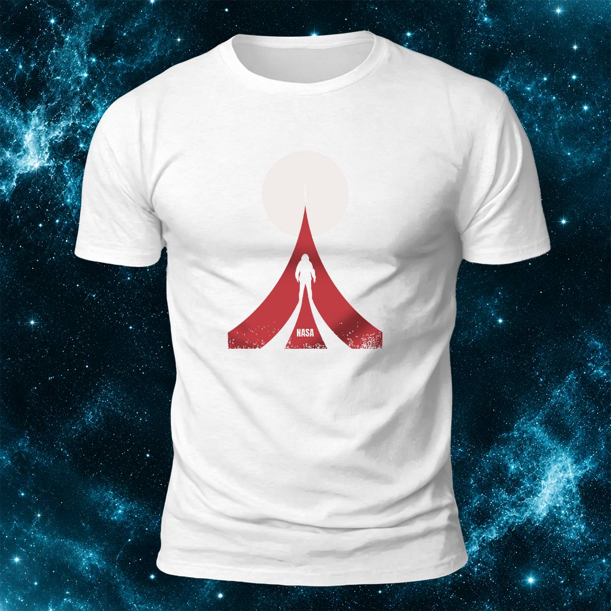 NASA Astronaut Rocket Moon Space Casual Cotton Tee
