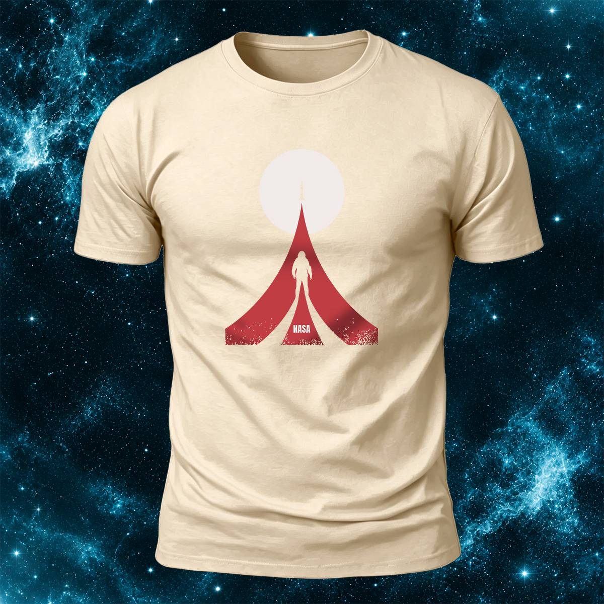 NASA Astronaut Rocket Moon Space Casual Cotton Tee