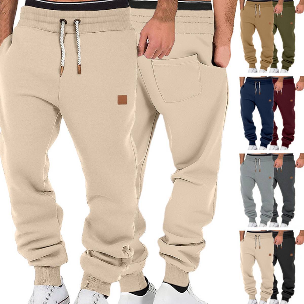 Men's Loose Drawstring Cuffed Athletic Joggers