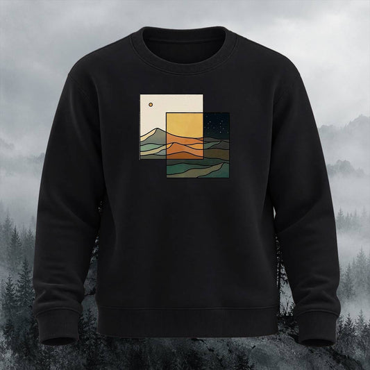 Abstract Mountain Landscape Outdoor Crewneck Sweatshirt