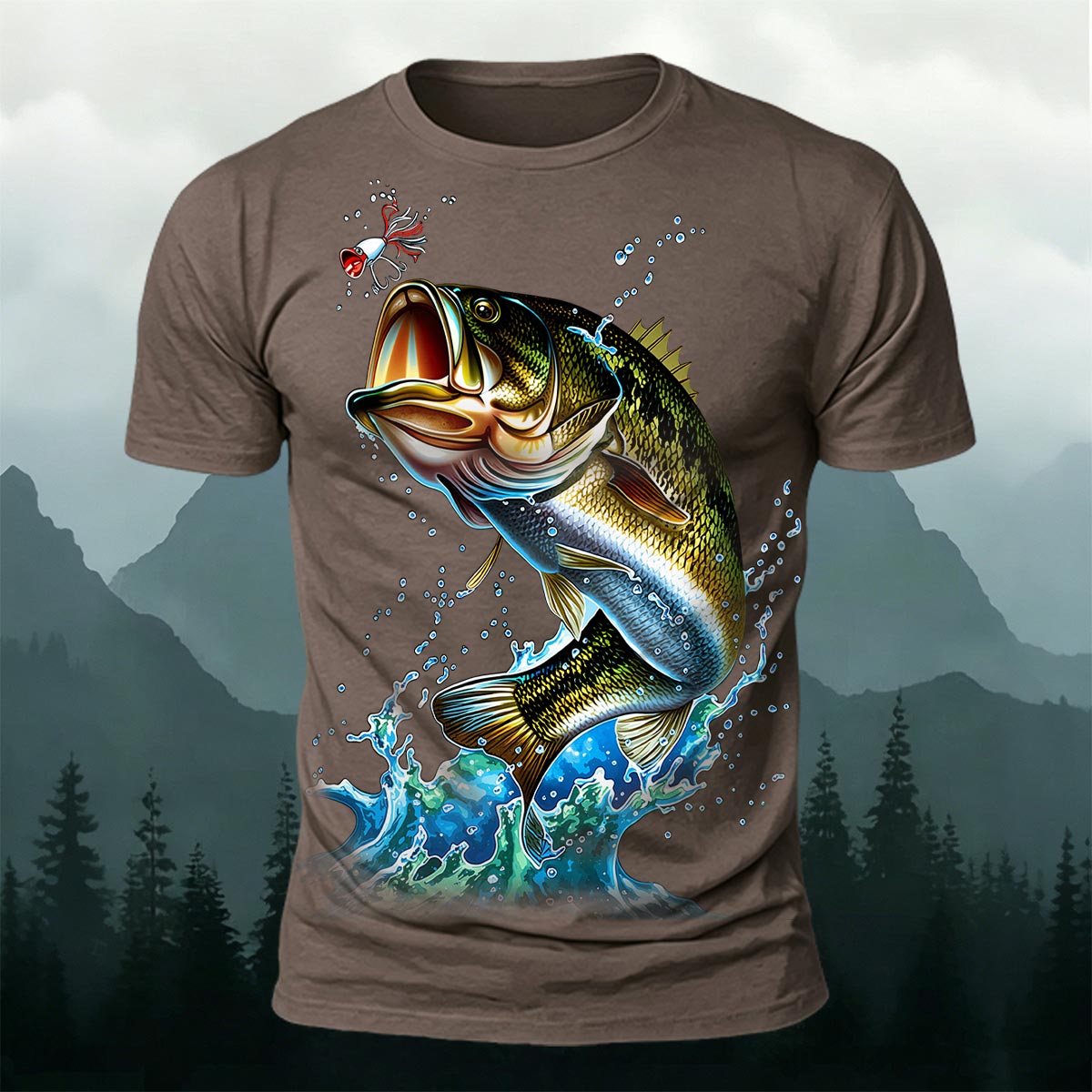 昇華印刷 バス釣りルアー カジュアルグラフィックTシャツ